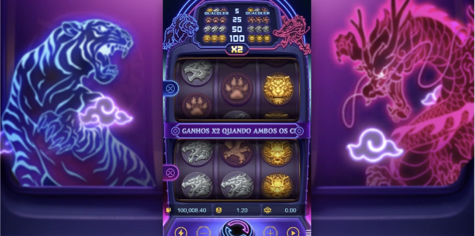 Imagem jogando Dragon Tiger Luck na Ona Bet