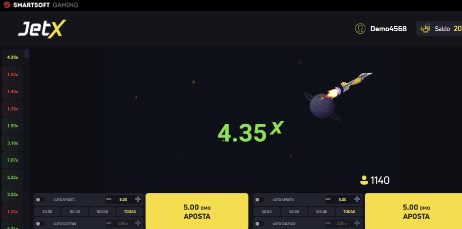Jogando JetX na Ona Bet